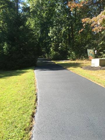 Seal Coating in Harford County Photo - Driveway with Trees Shading Portions