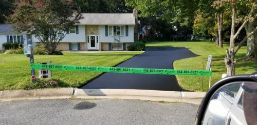 Seal Coating in Harford County Photo - Split Level Home with Seal Coat Asphalt Application Finished